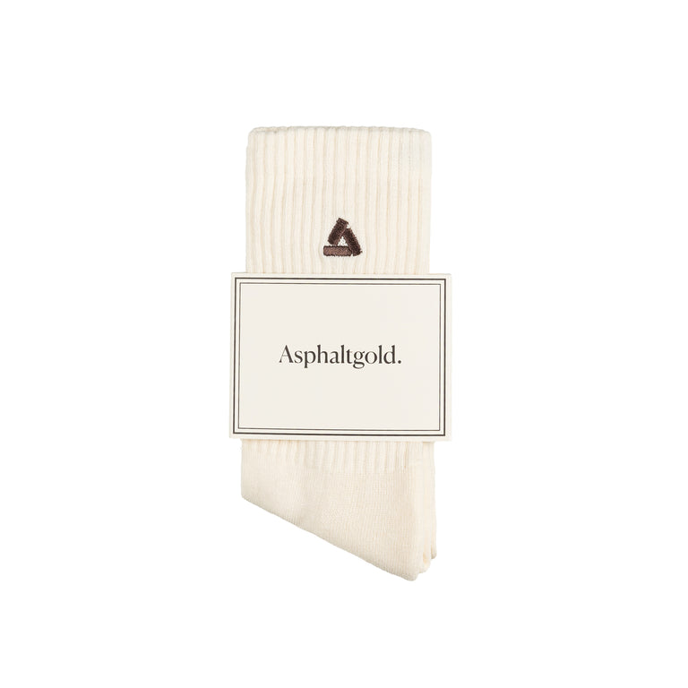 Asphaltgold 2-Pack Crew Socks (Off White / Brown)