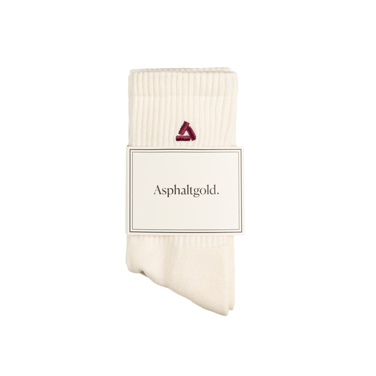 Asphaltgold 2-Pack Crew Socks (Off White / Burgundy)