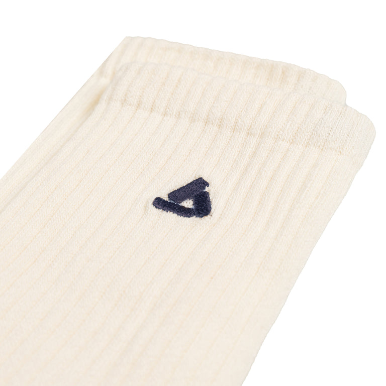 Asphaltgold 2-Pack Stack Logo Socks - 36-40 / Off White / Navy - 2