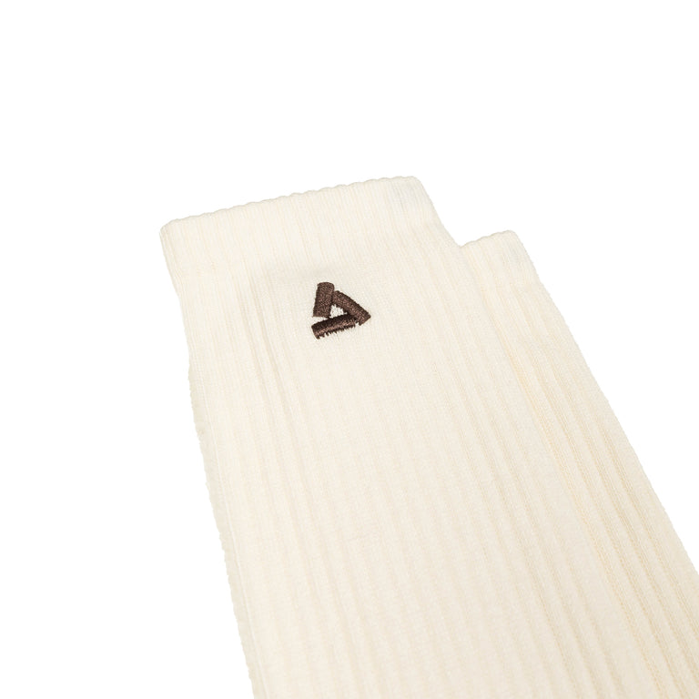 Asphaltgold 2-Pack Stack Logo Socks - 41-46 / Off White / Brown - 2