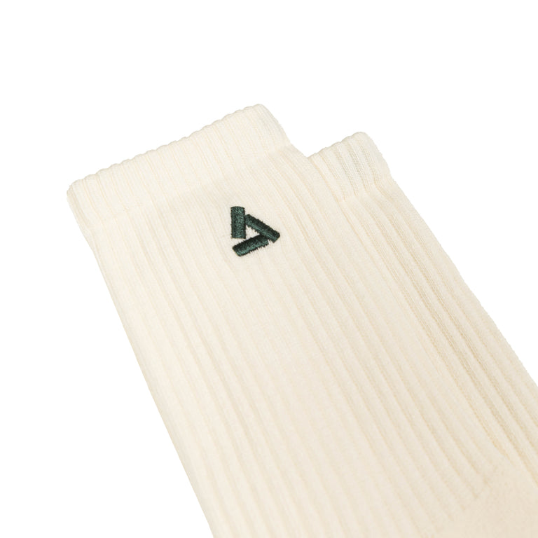 Asphaltgold 2-Pack Stack Logo Socks - 36-40 / Off White / Dark Green - 2