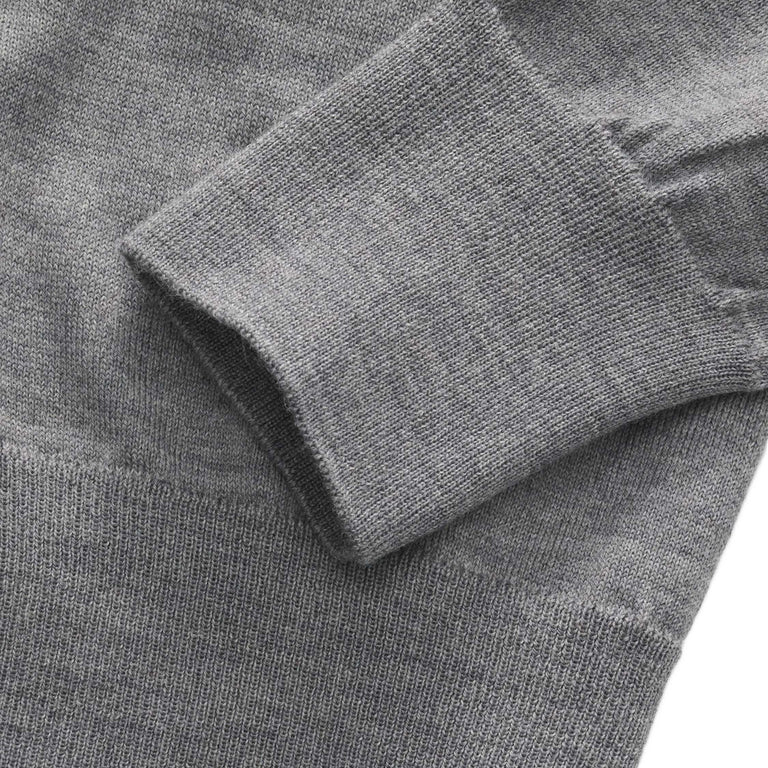 AMI Paris	Ami De Coeur Wool Polo - XL / Gris Cendre Chine / Black - 3
