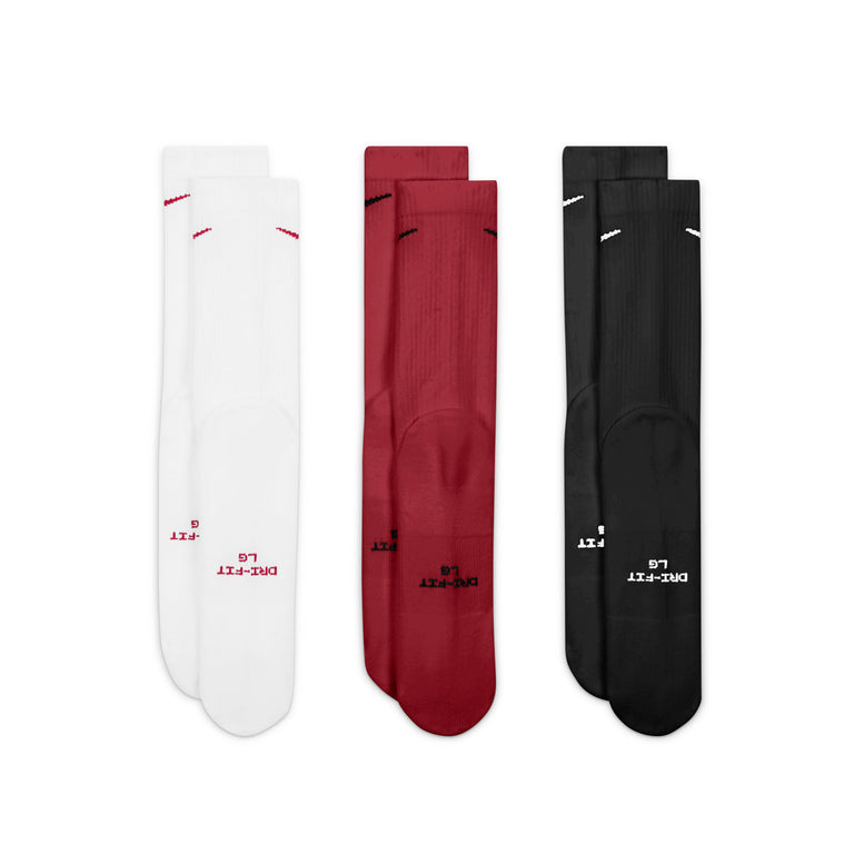 Nike	Everyday Elevated Crew Socks 3-Pack - L / White / Red / Black - 2
