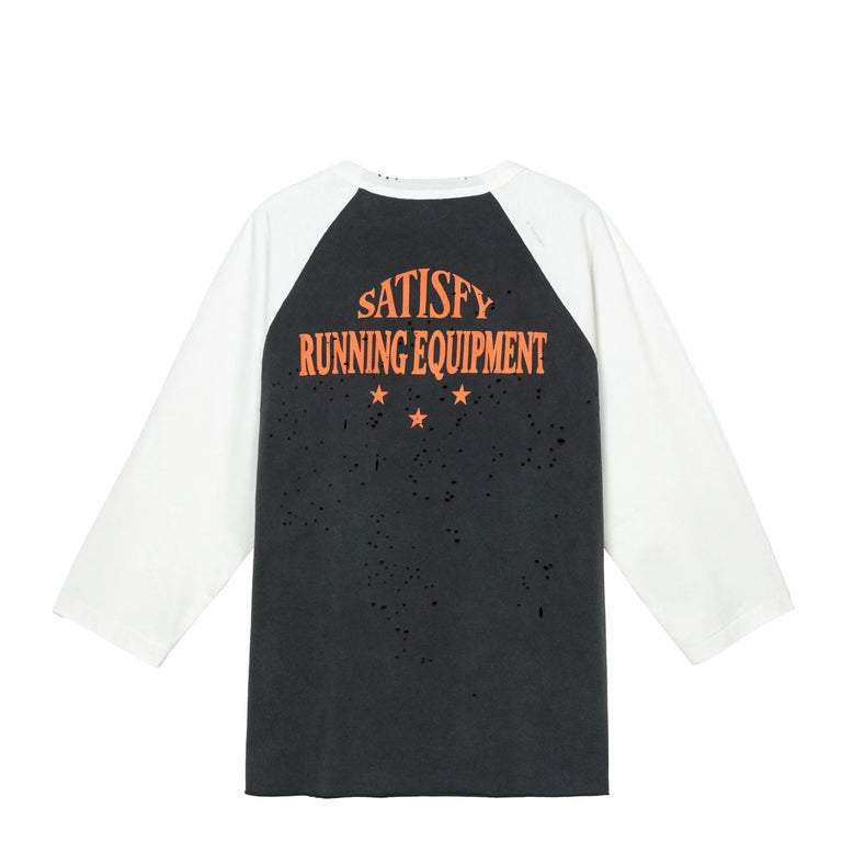 Satisfy MothTech Baseball Tee - M / Off White / Aged Black - 2