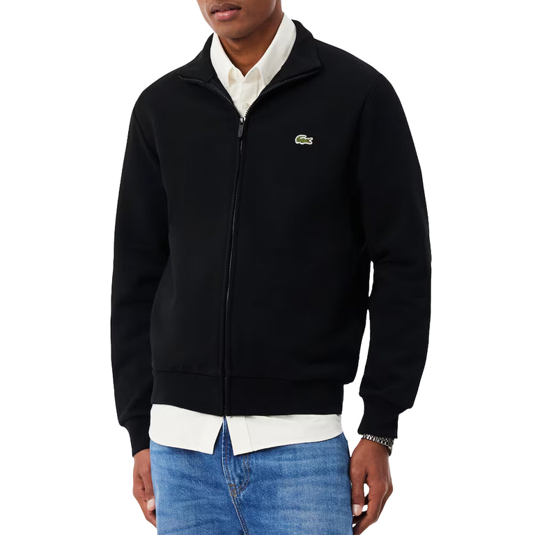 Lacoste Zipped Cotton Fleece Sweatshirt - S / Black - 2