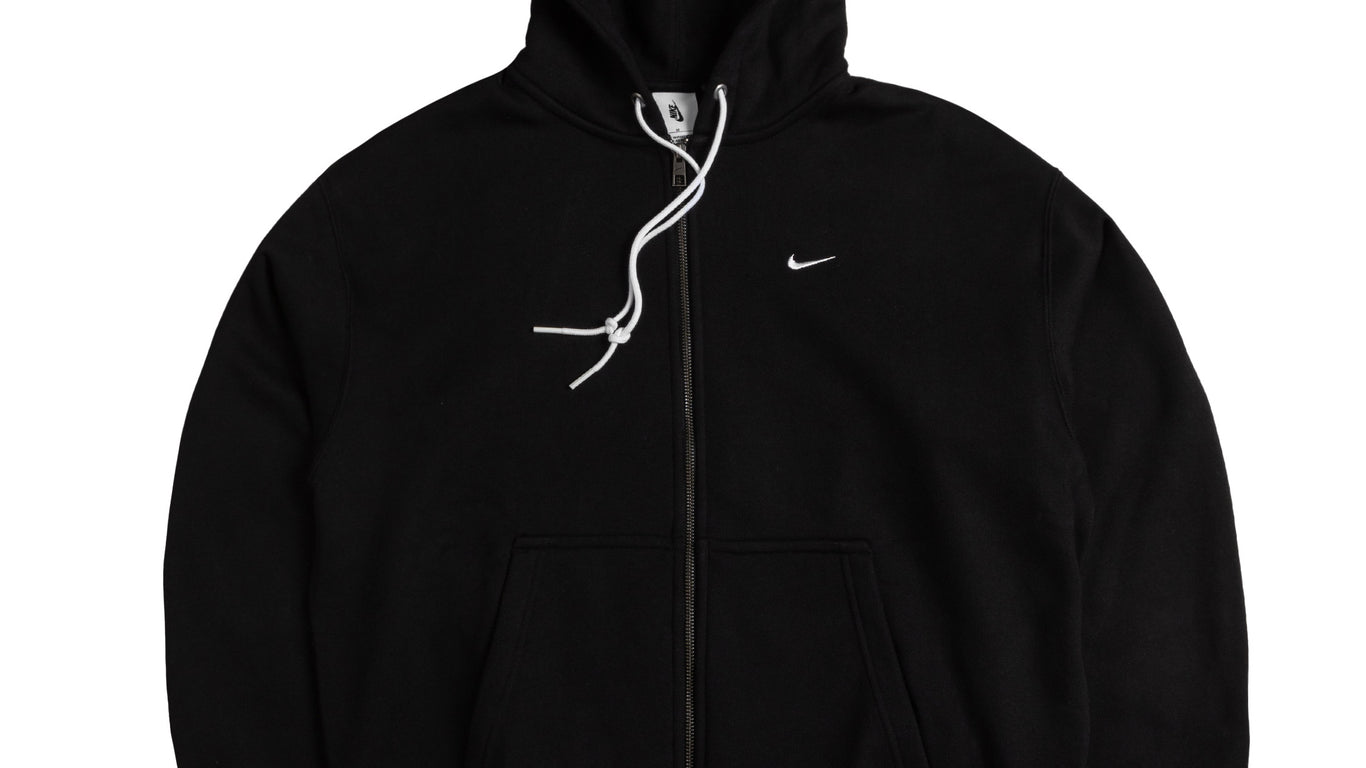 Nike black hoodie white zipper sale