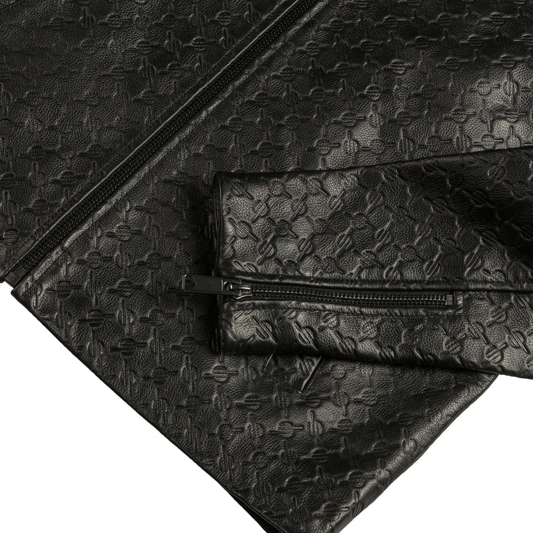 Daily Paper Silence Monogram Leather Jacket