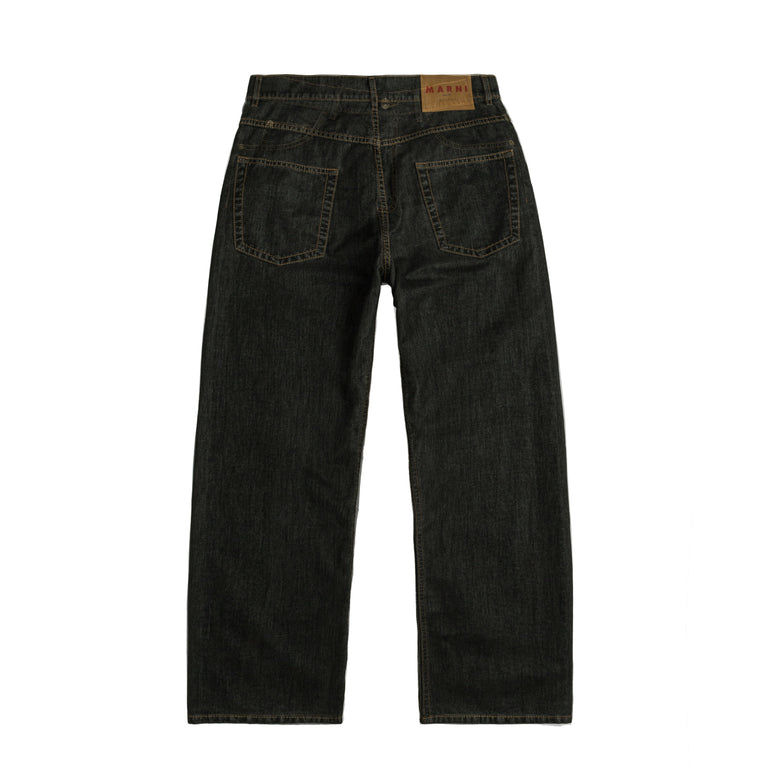 Marni Flocked Denim Wide-Leg Jeans
