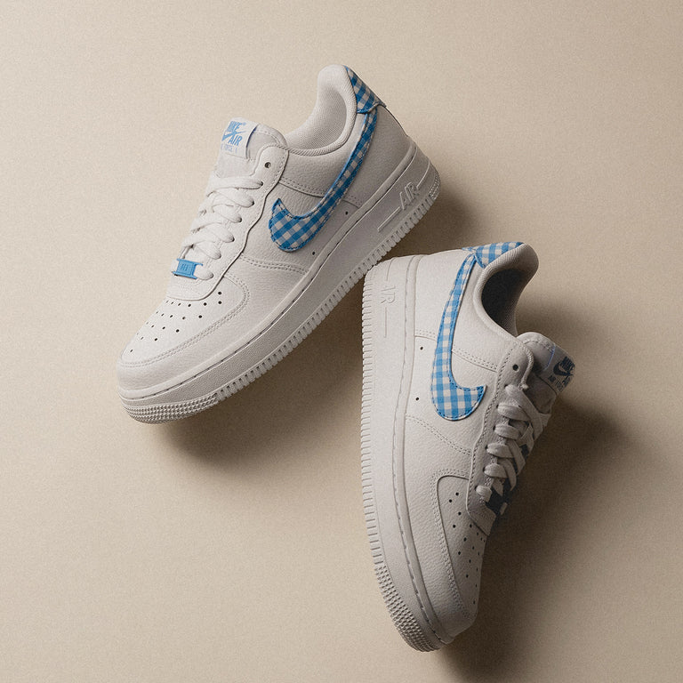 white and university blue air force 1
