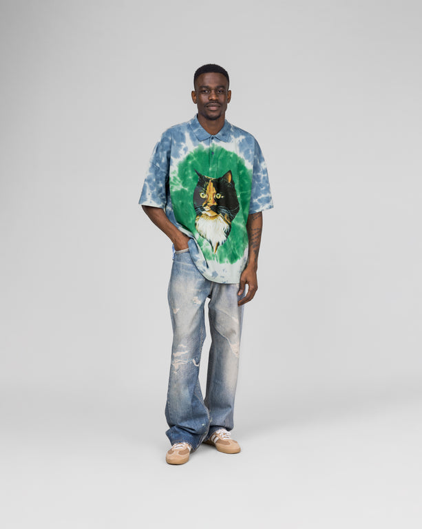 JW Anderson Cat Print Tie Dye Polo Shirt Apparel Buy online now