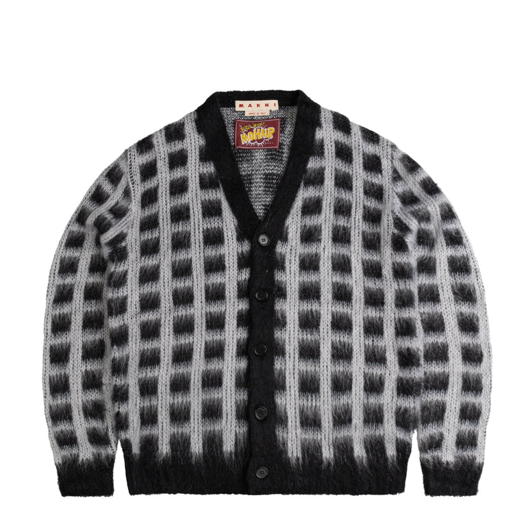 Marni Brushed Check Fuzzy Wuzzy Cardigan