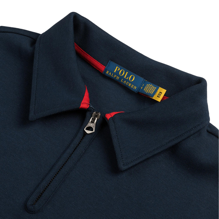 Polo Ralph Lauren Double-Knit Mesh Collared Sweatshirt