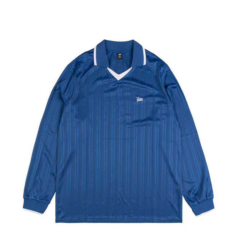 Patta Jacquard Striped Long Sleeve Jersey - XXL / Monaco Blue
