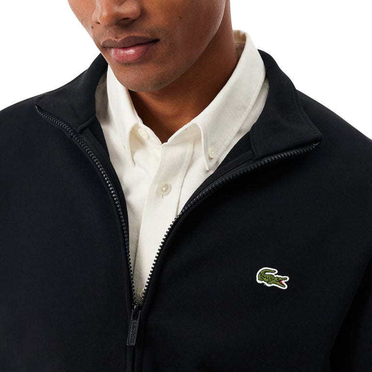 Lacoste Zipped Cotton Fleece Sweatshirt - S / Black - 4