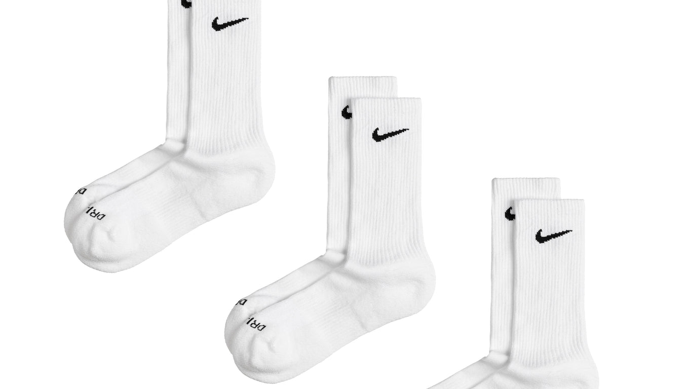 nike white crew socks dri fit