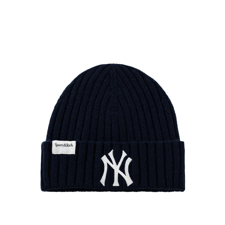 Sporty & Rich Heritage Yankees Serif Cashmere Beanie
