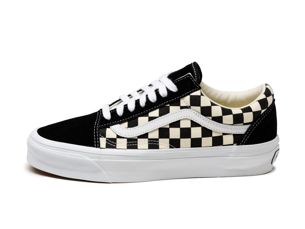 Black and gold checkerboard vans sales