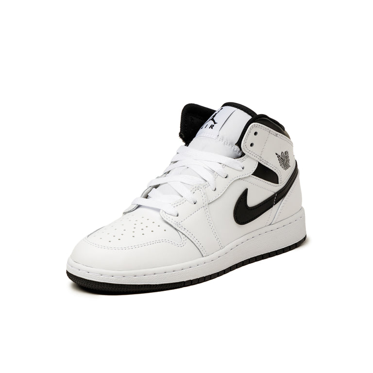 Air jordan mid 1 white black on sale