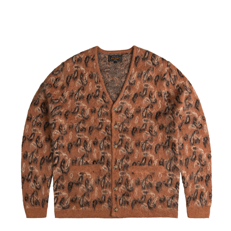 Beams Plus Cardigan Double Jacquard Paisley Pattern