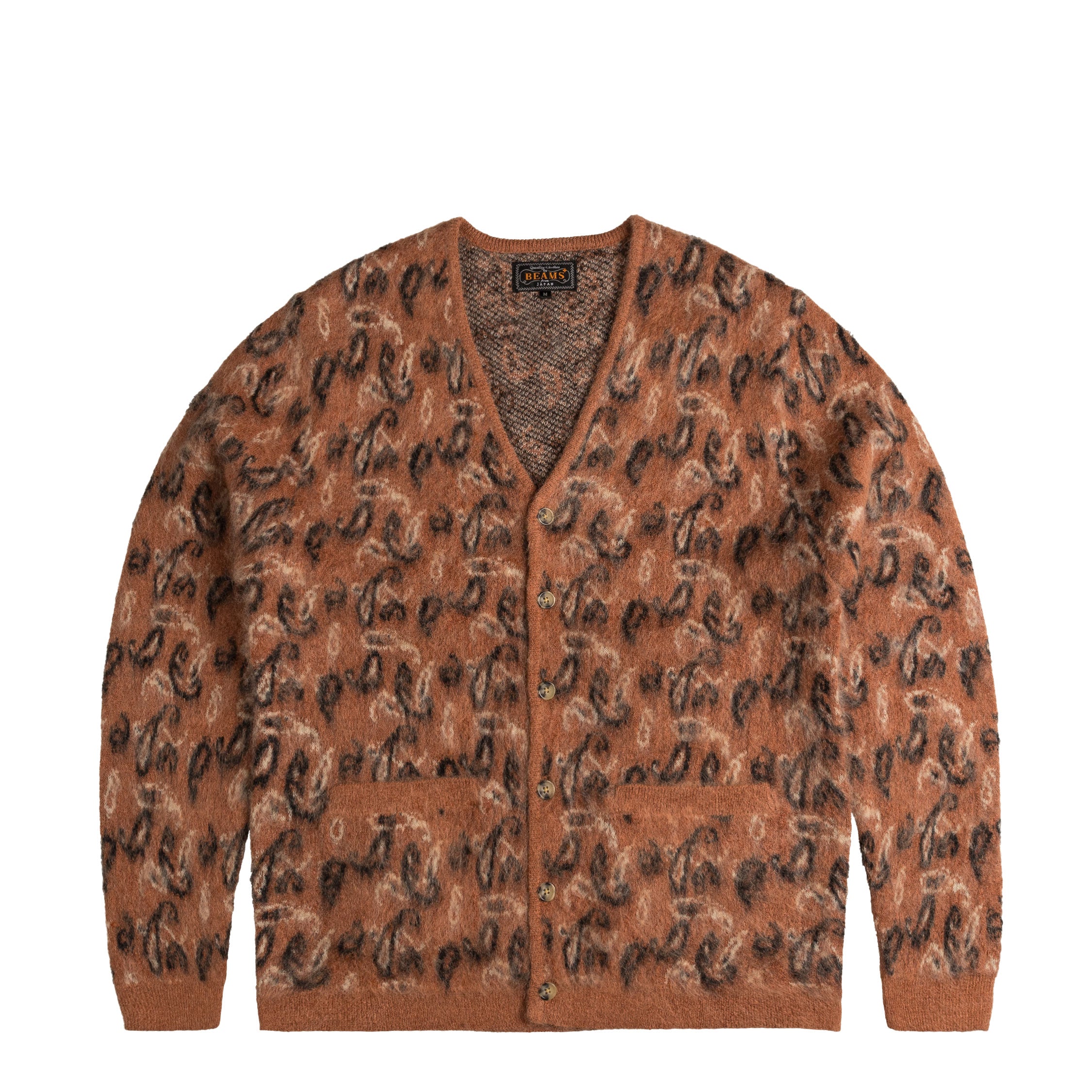 Beams Plus Cardigan Double Jacquard Paisley Pattern – buy now at ...