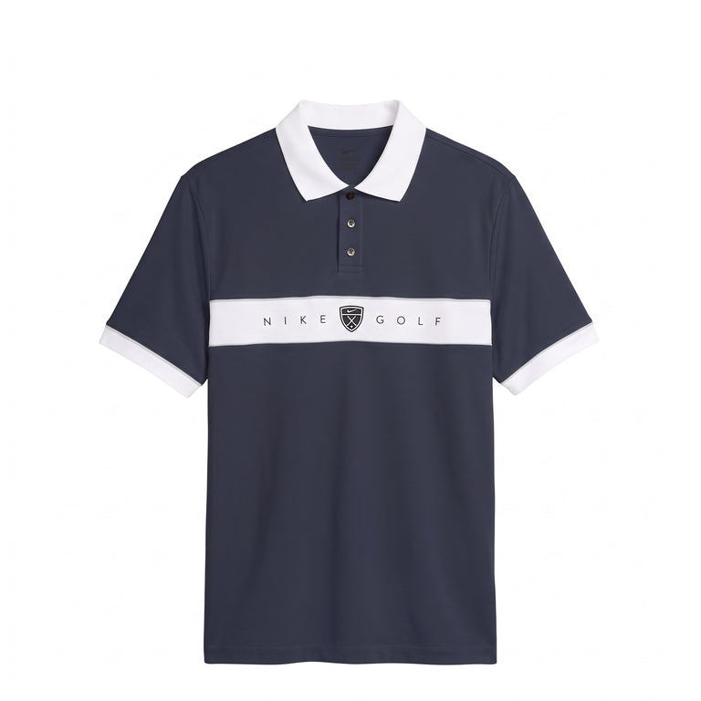 Nike	Fairway Fresh Dri-Fit Panel Loose Golf Polo - XXL / College Navy / White / Limestone / Black - 1