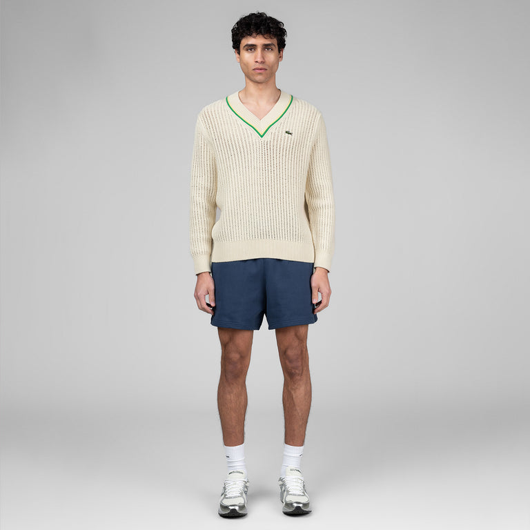 Lacoste V Neck Striped Tennis Sweater