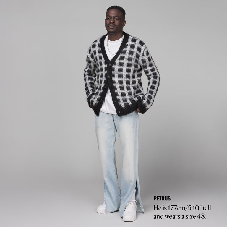 Marni Brushed Check Fuzzy Wuzzy Cardigan