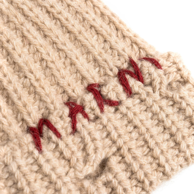 Marni Ribbed Beanie Whit Hand Stitched Logo