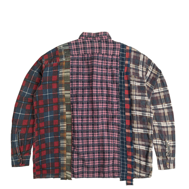 Needles *Rebuild By* Flannel 7 Cuts Wide Shirt