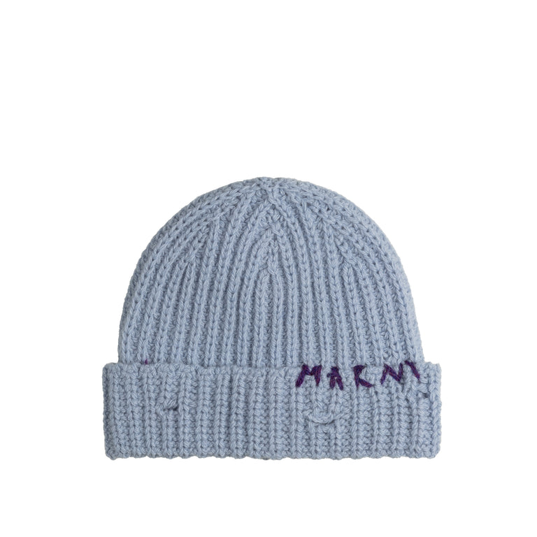 Marni Ribbed Beanie Whit Hand Stitched Logo