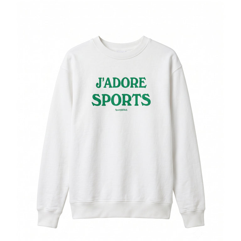 Sporty & Rich Jadore Flocked Crewneck - S / White - 1