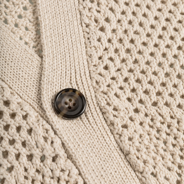 Beams Plus Cardigan Argyle Mesh