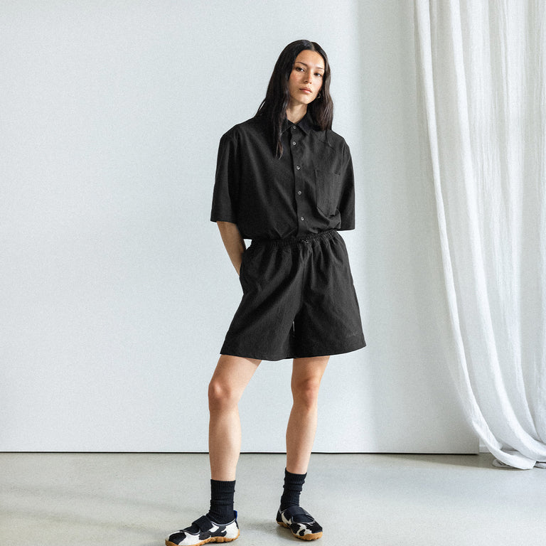 Asphaltgold Essential Track Shorts onfeet