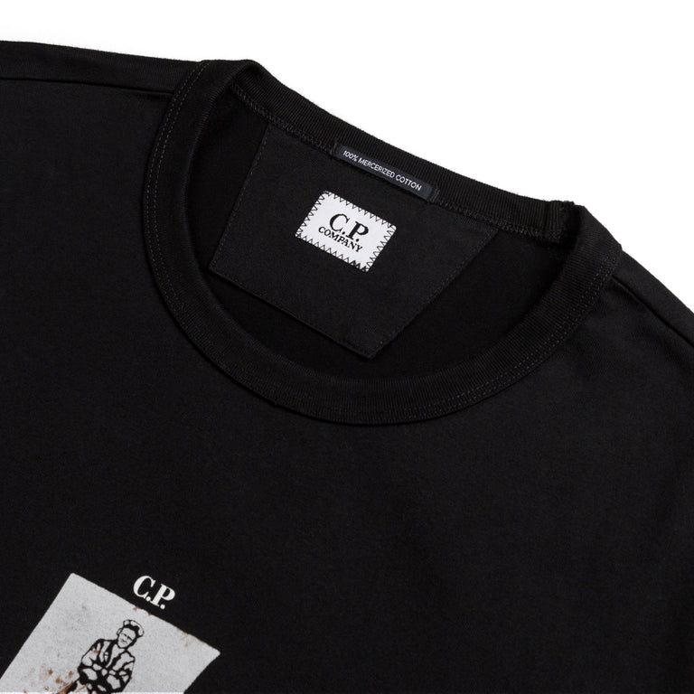 C.P. Company 30/2 Mercerized Jersey Twisted Graphic T-shirt