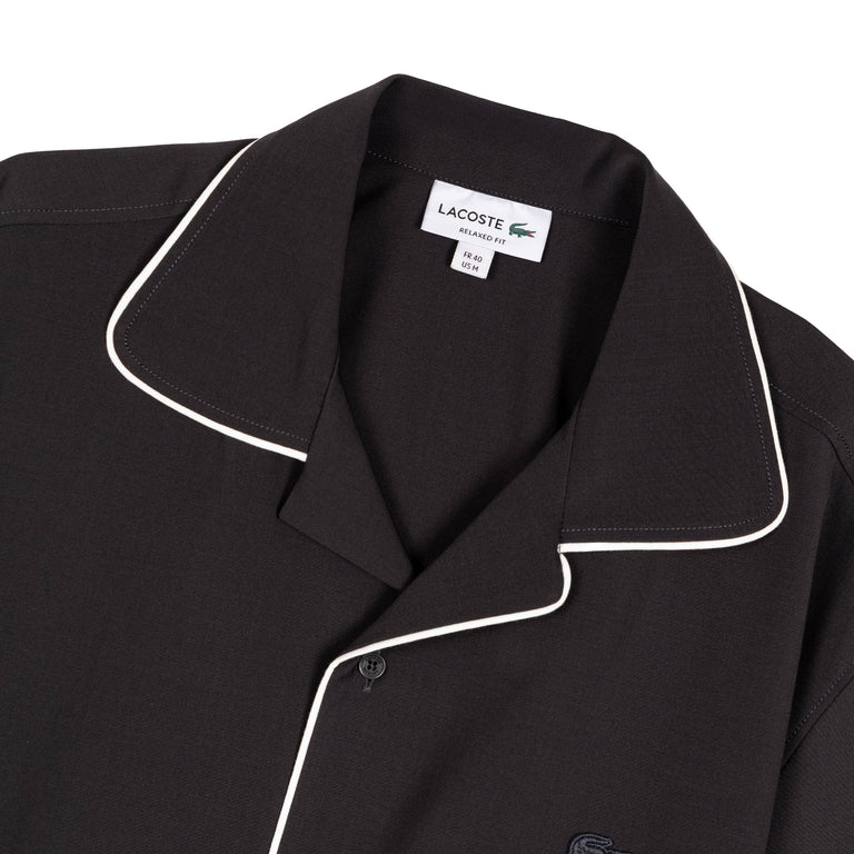 Lacoste Short Sleeved Wool Shirt - 39 / Dark Grey - 2