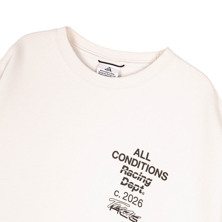 Nike	ACG *Tuff Fleece* Dri-Fit Crew-Neck Sweatshirt - XXL / Summit White / Black - 2