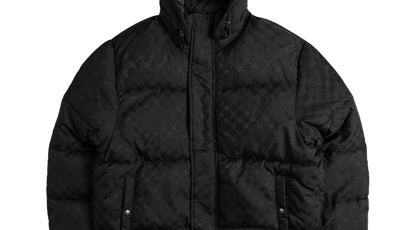 Daily Paper Monogram Cropped Puffer Jacket Black