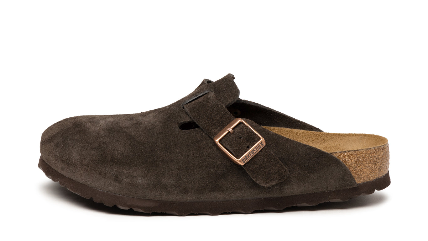 Boston Chunky Suede Leather Dark Tea/ Black | BIRKENSTOCK