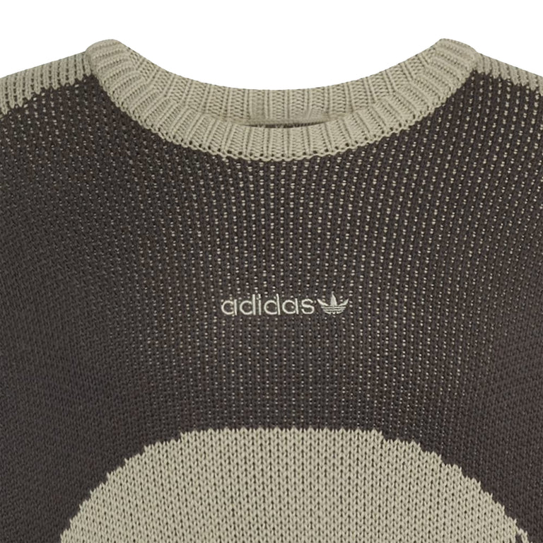 Adidas Munich 93 Chunky Knit Crewneck Sweatshirt - L / Silver Pebble / Utility Black - 5
