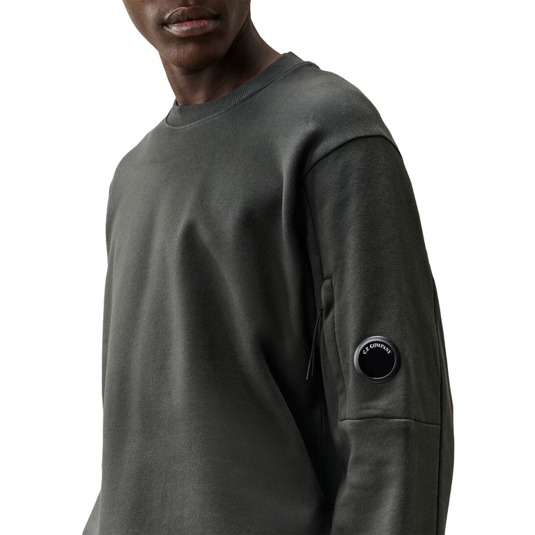 C.P. Company Diagonal Raised Fleece Crew Neck Lens Sweatshirt - S / Raven - 4
