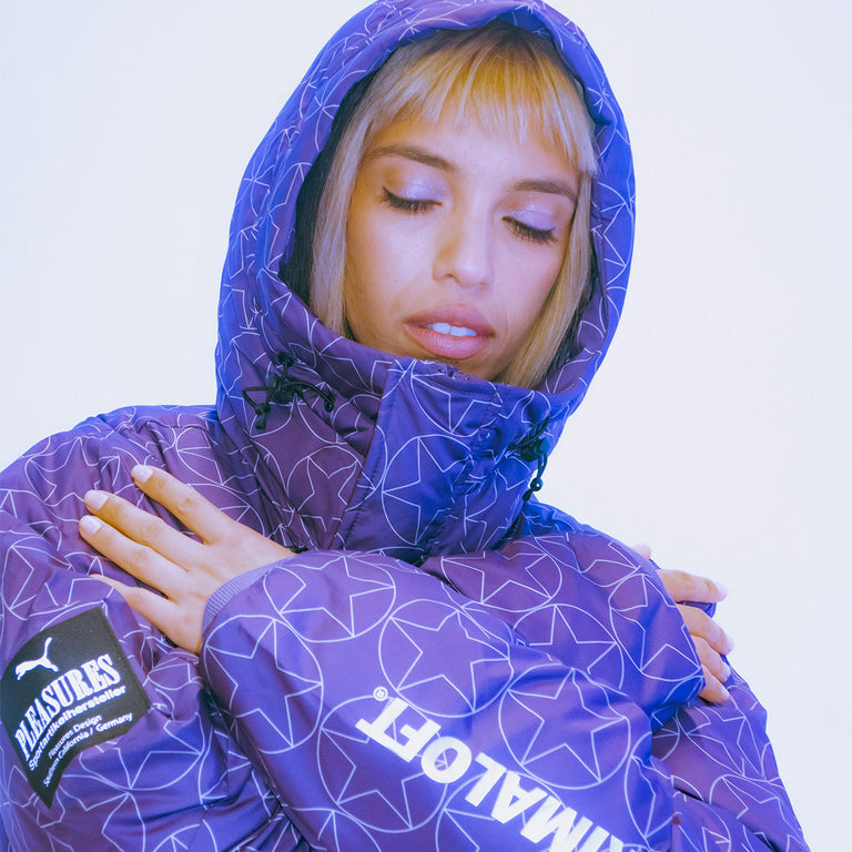 Puma x Pleasures Puffer Jacket onfeet
