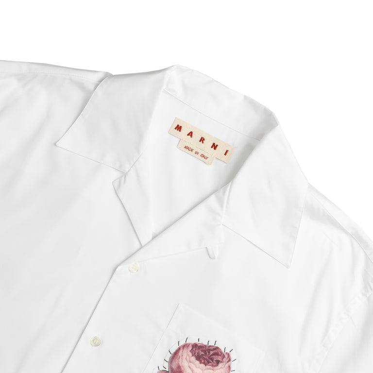 Marni Bowling Shirt With Flower Patch