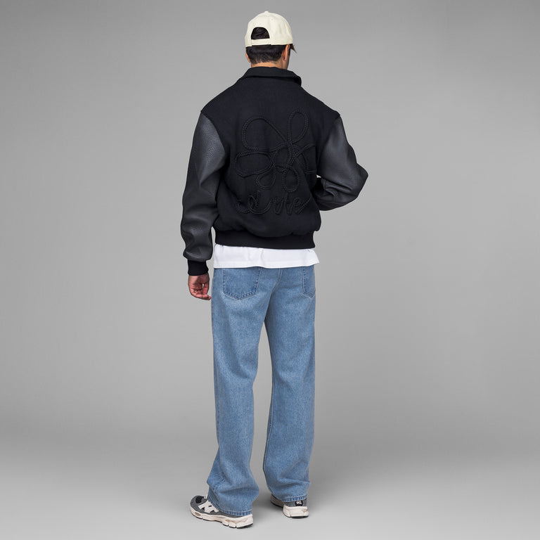 Arte Antwerp Embroidered Flower Varsity Jacket