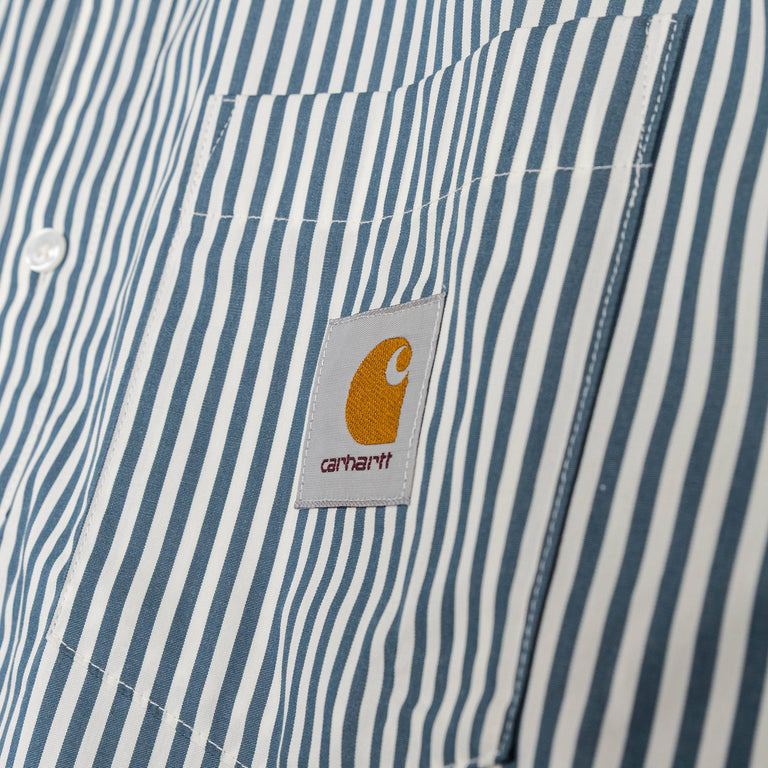 Carhartt WIP L/S Daldry Shirt - XL / Daldry Stripe / Office Blue - 4
