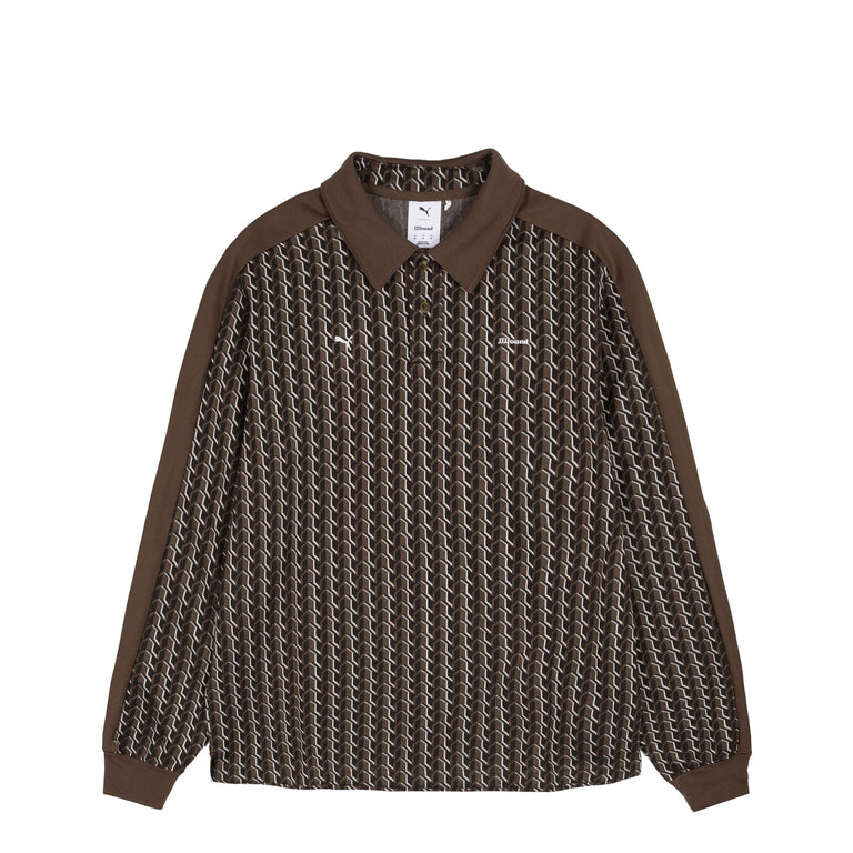 Puma x JJJJound T7 Longsleeve Polo - XL / Chocolat
