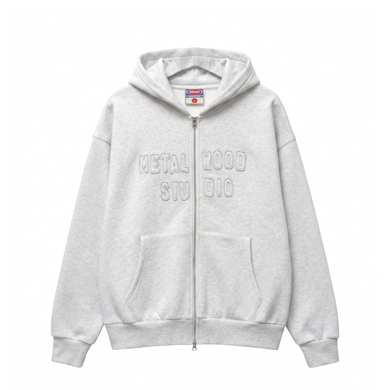 Metalwood Cutie Zip Hooded Sweatshirt - L / Heather Grey
