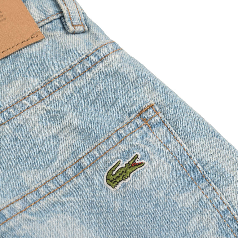 Lacoste Straight Leg Print Motif Denim Jeans