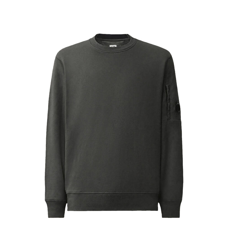 C.P. Company Diagonal Raised Fleece Crew Neck Lens Sweatshirt - S / Raven - 1
