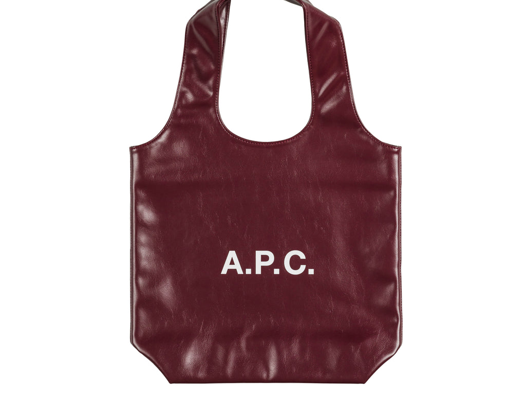 ★A.P.C.★ Small Ninnon Tote Bag Vino PUAATM61861GAE Ninon Small tote bag | Grained recycled leather-like