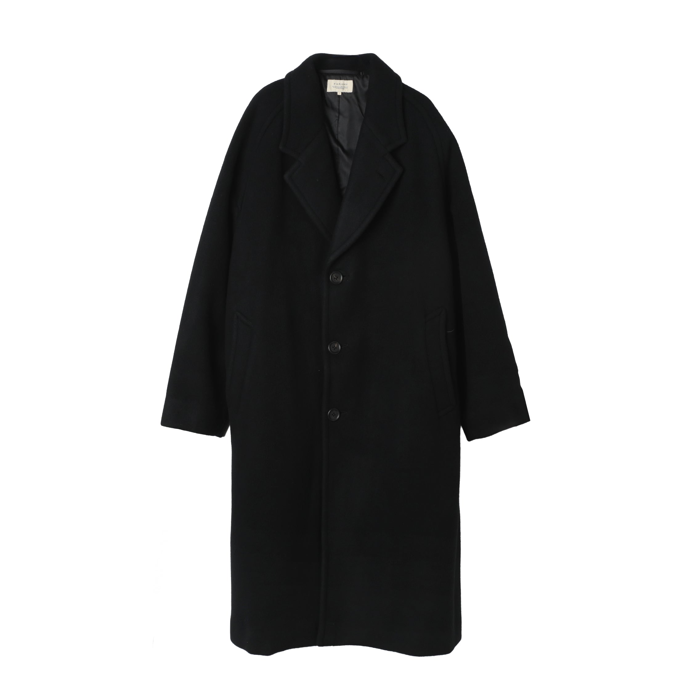 【着丈130】Wool Maxi Chester Coat / Black Farah Japan Long Chester Coat | Apparel » Buy online now!